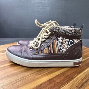 Inkkas High Top Camping Boot Sneakers Womens 7 Brown Aztec Boho Southwestern
